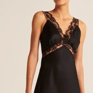 Abercrombie & Fitch Satin Slip Midi Dress